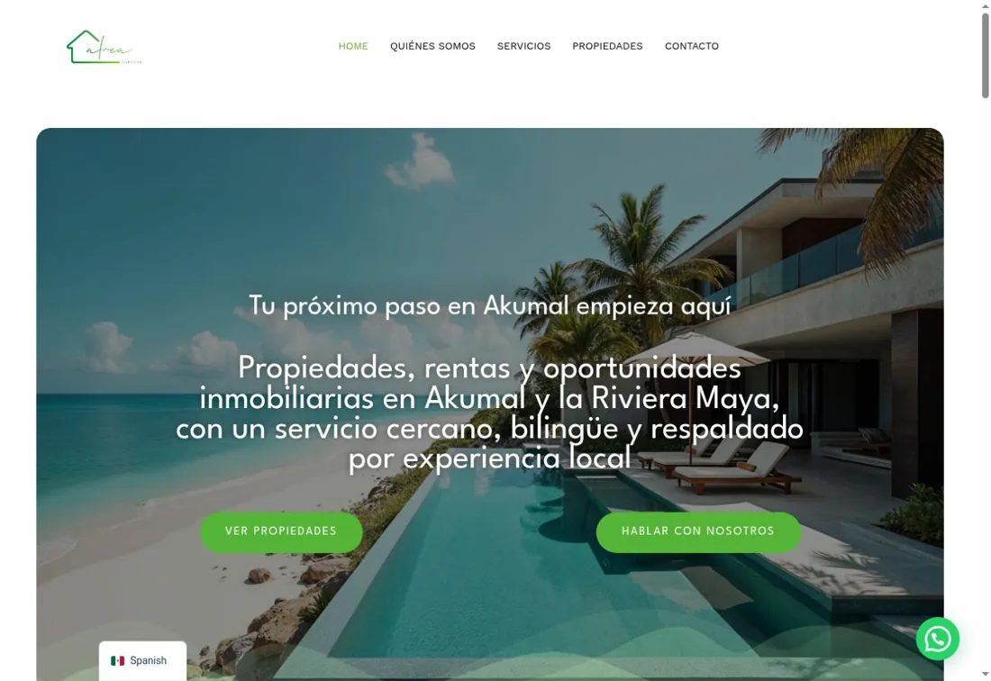Portada de Alvea Properties con su oferta inmobiliaria